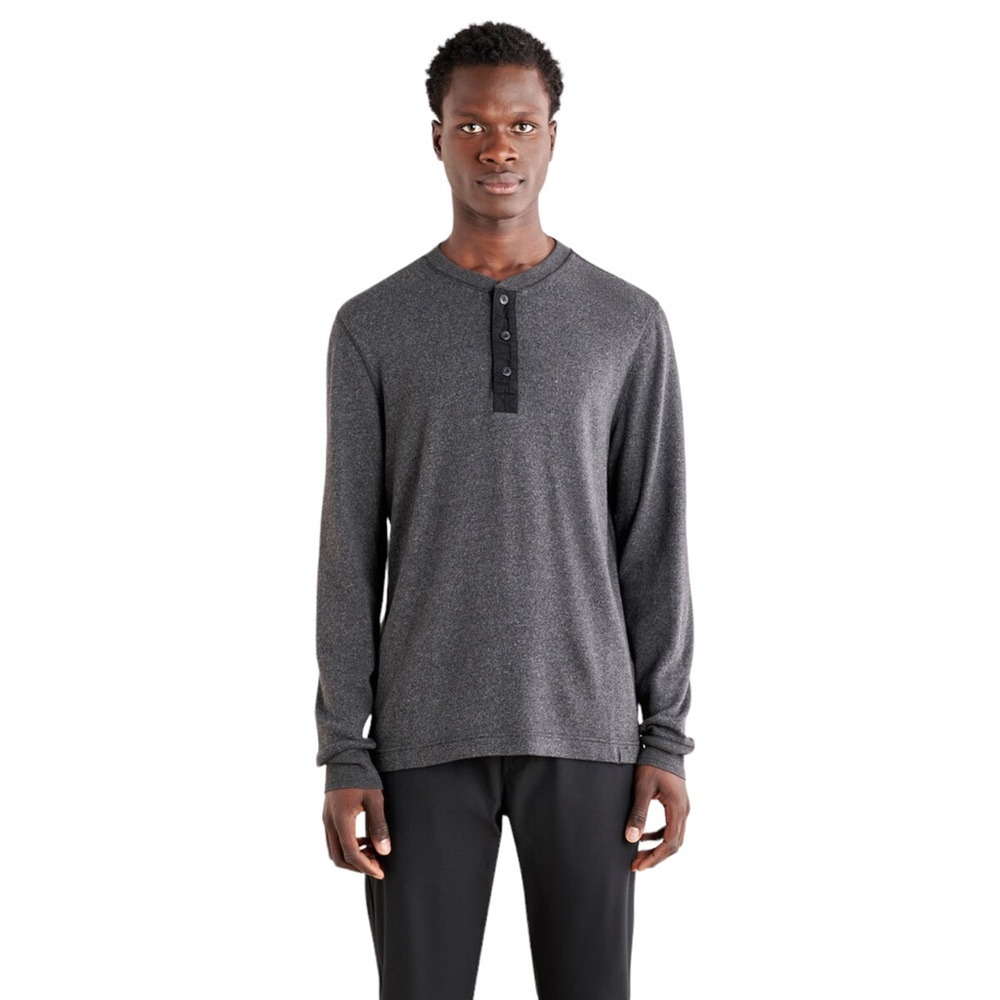 Roots Men’s Killarney Pepper Henley Shirt Grey Black Long Sleeve Top Siz… - Picture 1 of 16